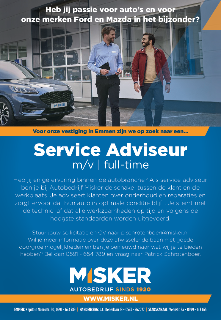 vacature service adviseur